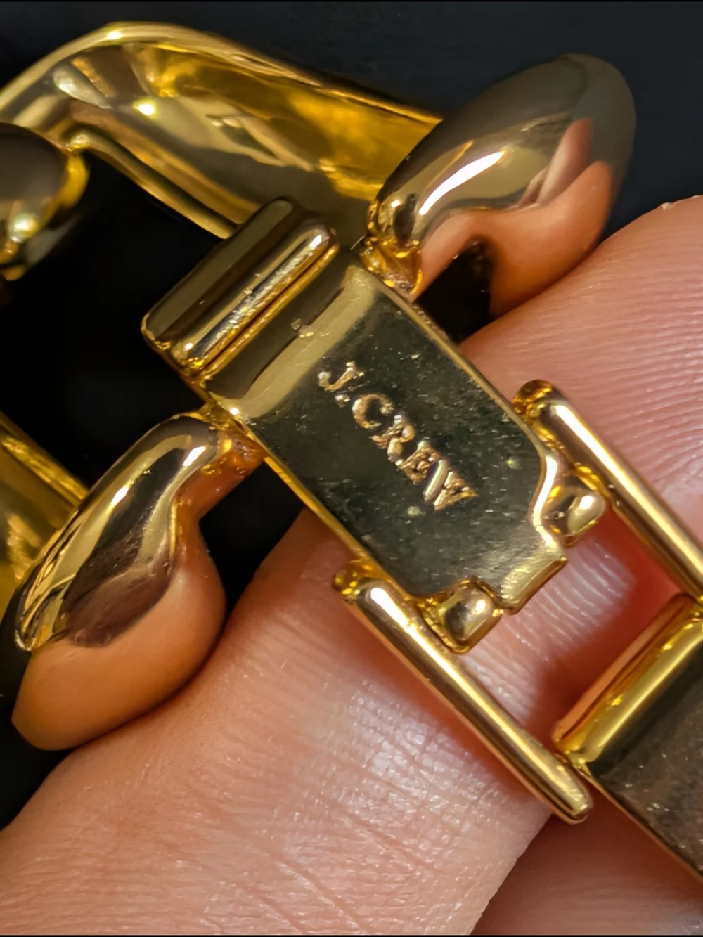 J Crew Golden Metallic Linked Chain Cuff Bracelet - Women Jewelry